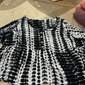 SHEIN Monochrome Tie-Dye Top